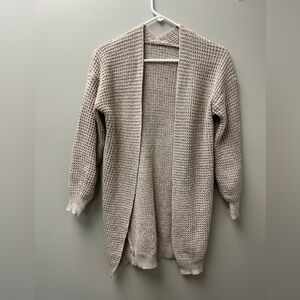 Shein Tan Knit Long Sleeve Cardigan